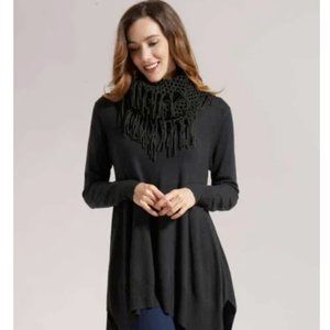 ORANGE FASHION VILLAGE CASHMERE FEEL SIDE SLIT TUNIC 0307